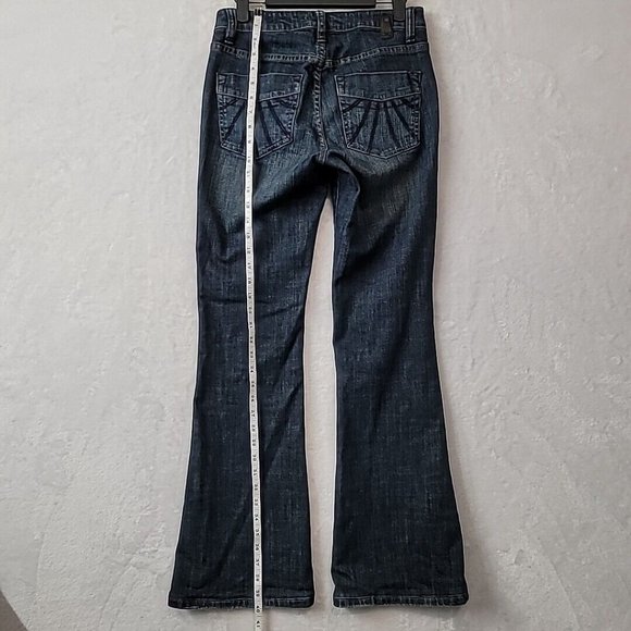 JAG Jeans Women's Size 2 Mid Rise Flare Leg Dark Wash Denim Wide Bell Bottoms - Picture 9 of 16
